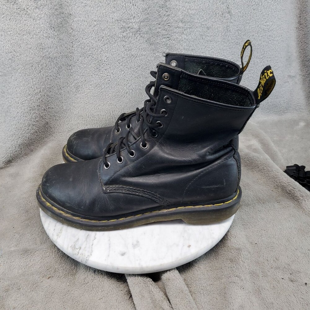 Dr Martens Shoes Womens Size EU 42 US 10 Black Leather Lace Up Combat Boots